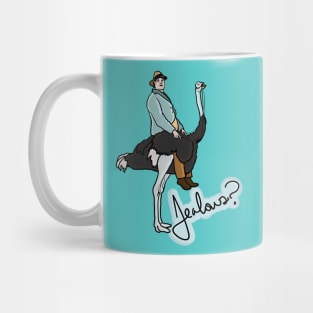 Jealous? Man on Ostrich Mug